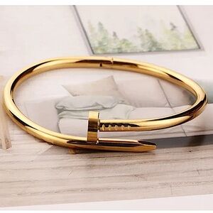 Gold Nail-Style Cuff Bracelet - Women